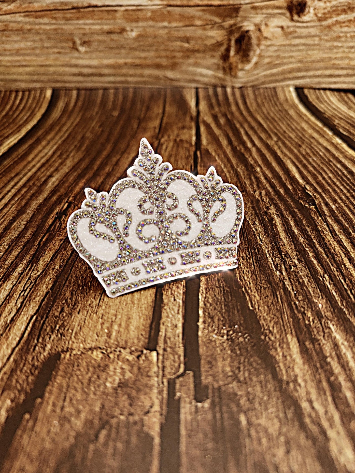 Royal Swirls Cheer Bow: Rhinestone Crown, Competition Cheerleader Bow