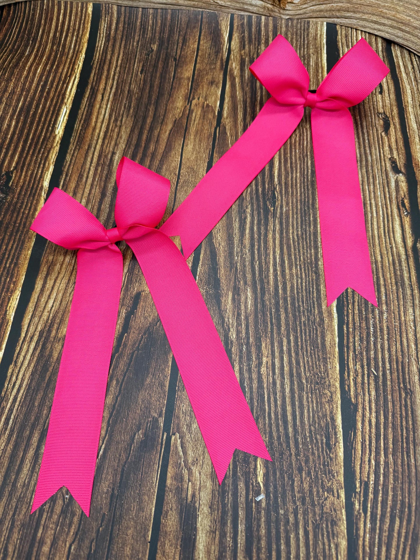 School Collegiate Cheer Bow with Name and Long Tails on 1.5” Ribbon