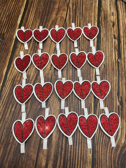 Removable Rhinestone Cheer Bow Center: Heart Breaker
