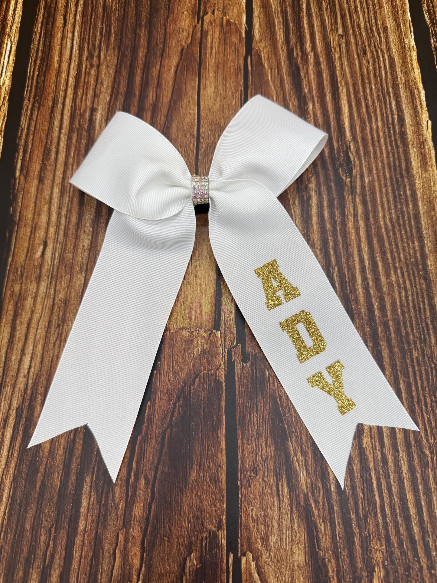 School Collegiate Cheer Bow with Long Tails 2.25 inch Ribbon | Custom Logo & Colors