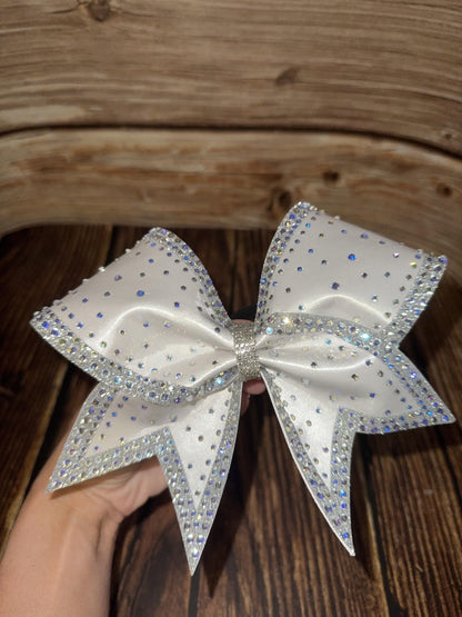 Full Satin Rhinestone and Glitter Competition Hair Bow