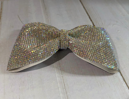 Full Bling Rhinestone Cheer Bow: Tailless Competition Hair Bow