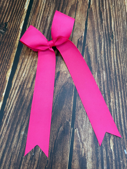 School Collegiate Cheer Bow with Long Tails on 1.5” Ribbon