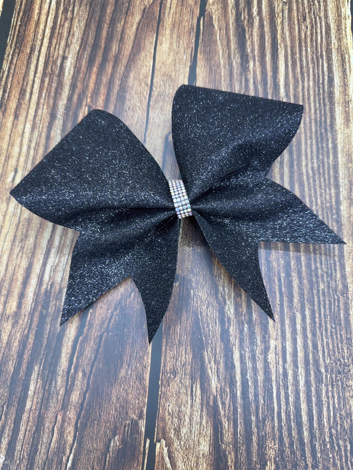 Black Glitter Cheer Bow - All-Star Competition Bow - Cheer Practice Bow