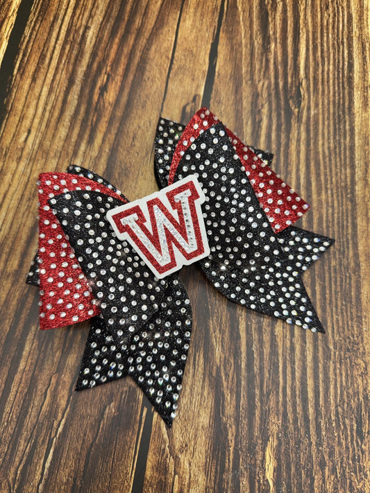 Large Dolly Cheer Bow with Removable Rhinestone Centre