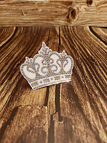 Royal Swirls Cheer Bow: Rhinestone Crown, Competition Cheerleader Bow