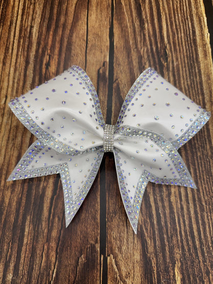 Full Satin Rhinestone and Glitter Competition Hair Bow