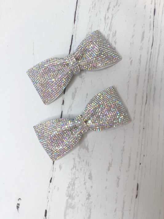 Rhinestone Cheer Piggie Bows | Competition Pigtail Bows Pair | 5000+ Crystals