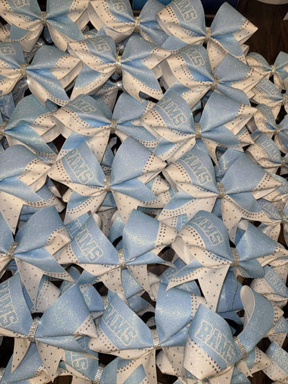 Senior Glitter Cheer Bow: Rhinestone Accent, School Spirit
