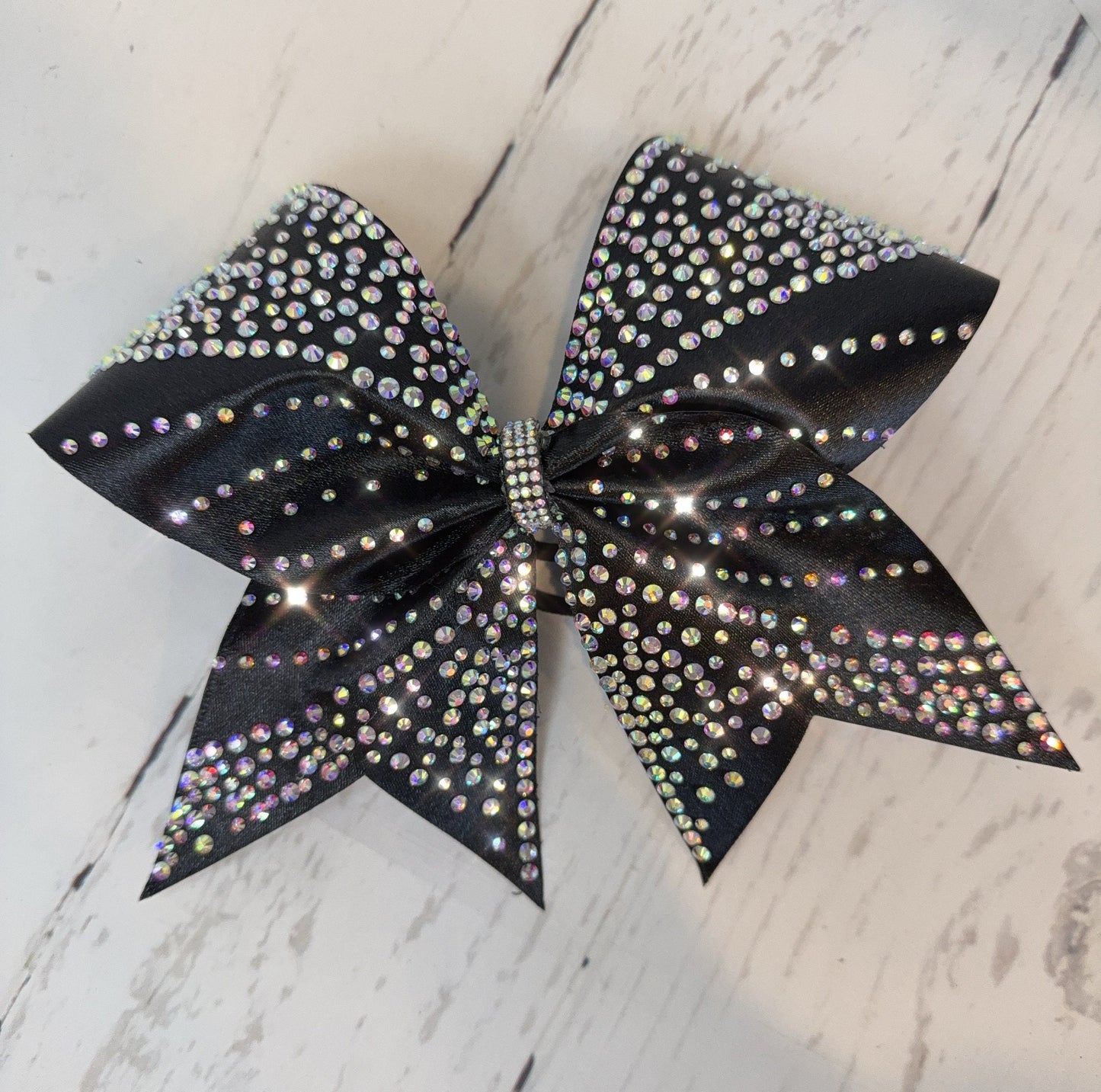 Satin Rhinestone Cheer Bow: Competition All-Star Hair Accessory