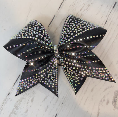Satin Rhinestone Cheer Bow: Competition All-Star Hair Accessory
