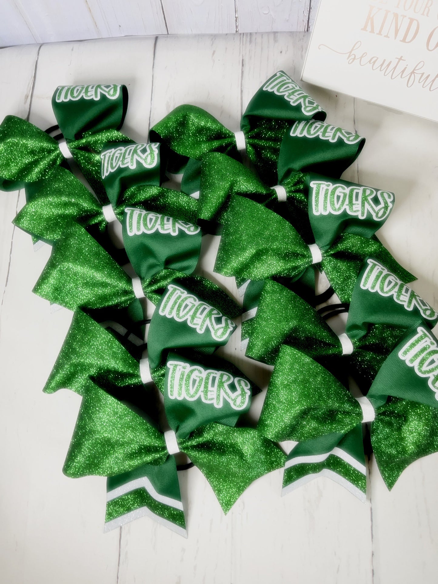 School Cheer Bow with Glitter - Competition Bows - Cheerleader Bows - All-Star Cheer