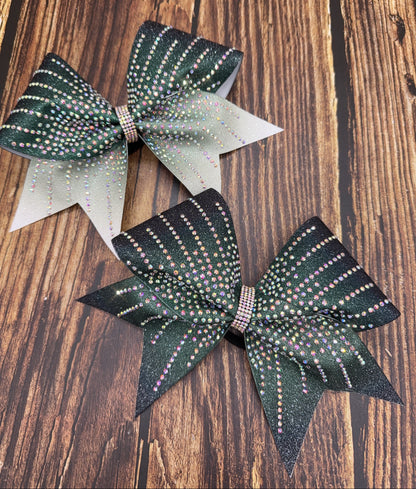 2 Color Ombre Glitter Cheer Bow Rhinestone | Custom Gradient Competition Bow