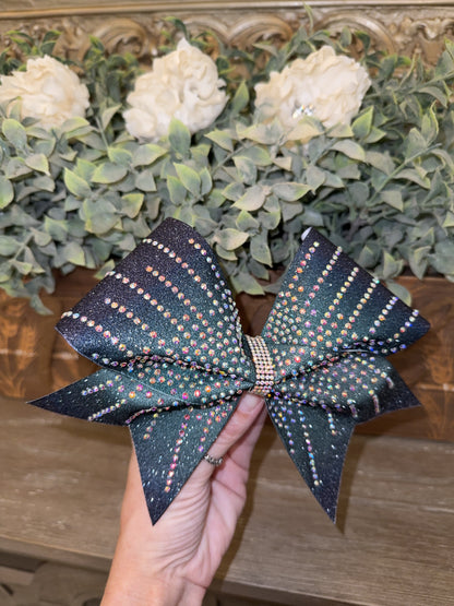 2 Color Ombre Glitter Cheer Bow Rhinestone | Custom Gradient Competition Bow