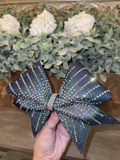 2 Color Ombre Glitter Cheer Bow Rhinestone | Custom Gradient Competition Bow