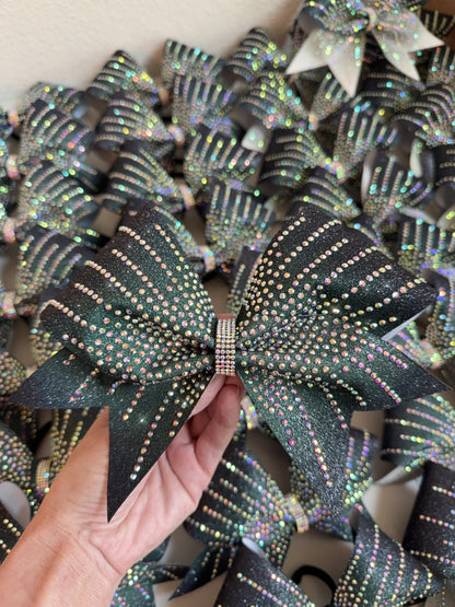 2 Color Ombre Glitter Cheer Bow Rhinestone | Custom Gradient Competition Bow