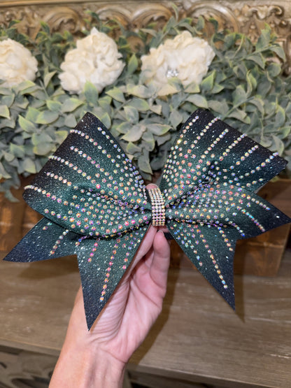 2 Color Ombre Glitter Cheer Bow Rhinestone | Custom Gradient Competition Bow