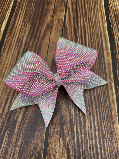 Full Bling Ombre Cheer Bow: 5K Individual SS10 Rhinestones, Competition All-Star Sparkle Bow