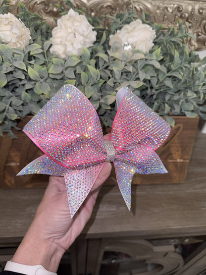 Full Bling Ombre Cheer Bow: 5K Individual SS10 Rhinestones, Competition All-Star Sparkle Bow