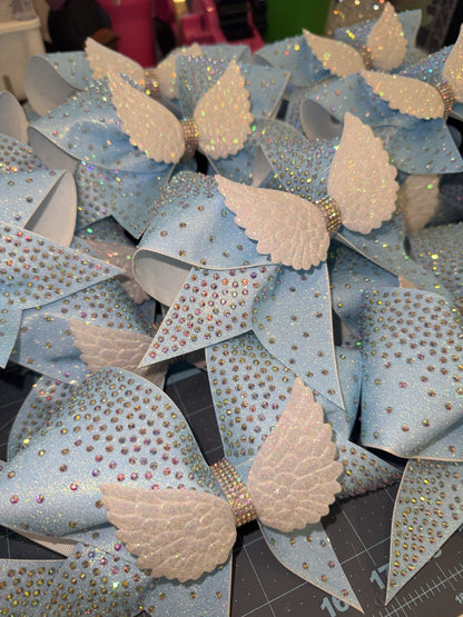 Fallen Angels Rhinestone Cheer Bow: Competition Hair Bow