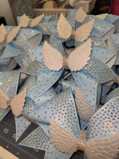 Fallen Angels Rhinestone Cheer Bow: Competition Hair Bow