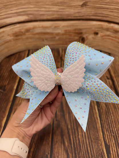 Fallen Angels Rhinestone Cheer Bow: Competition Hair Bow