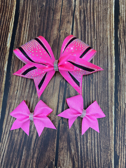 The August Cheer Bow – Satin Competition Hair Bow with Rhinestones