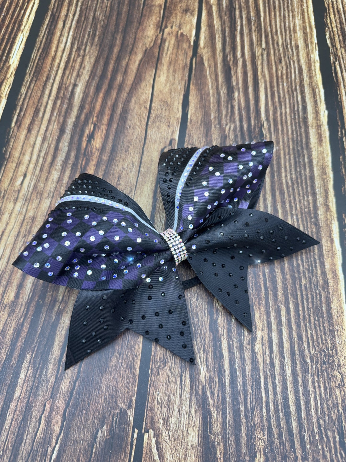 The Sabine Cheer Bow – Satin Competition Hair Bow with Rhinestones