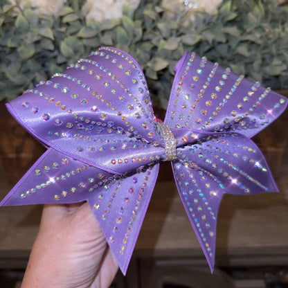 The RM Burst Cheer Bow – Satin Competition Hair Bow with 2 size Rhinestones