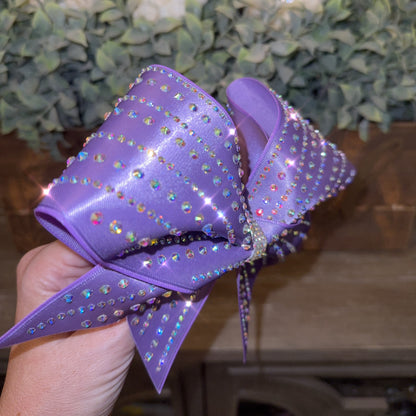 The RM Burst Cheer Bow – Satin Competition Hair Bow with 2 size Rhinestones