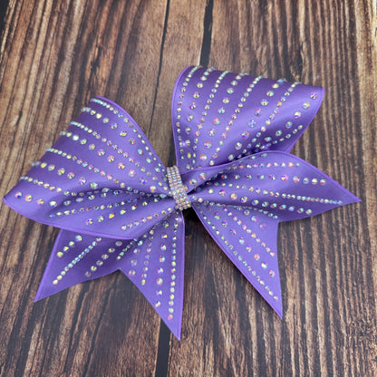 The RM Burst Cheer Bow – Satin Competition Hair Bow with 2 size Rhinestones