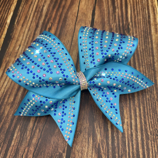 The Portia Cheer Bow – Satin Competition Hair Bow with 2 color Rhinestones