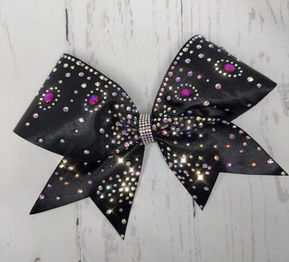 Halloween Cheer Bow with Rhinestone Skulls All-Star Competition Practice: Haunted Mansion Theme Hair Bow