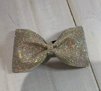Full Bling Rhinestone Cheer Bow: Tailless Competition Hair Bow