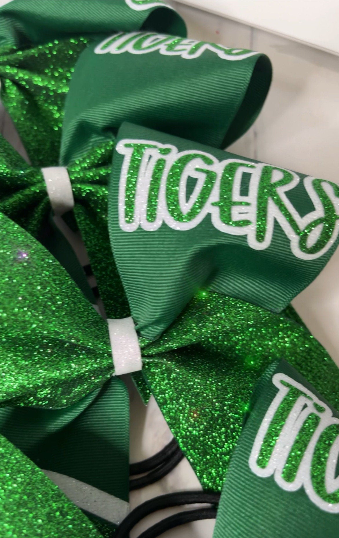 School Cheer Bow with Glitter - Competition Bows - Cheerleader Bows - All-Star Cheer