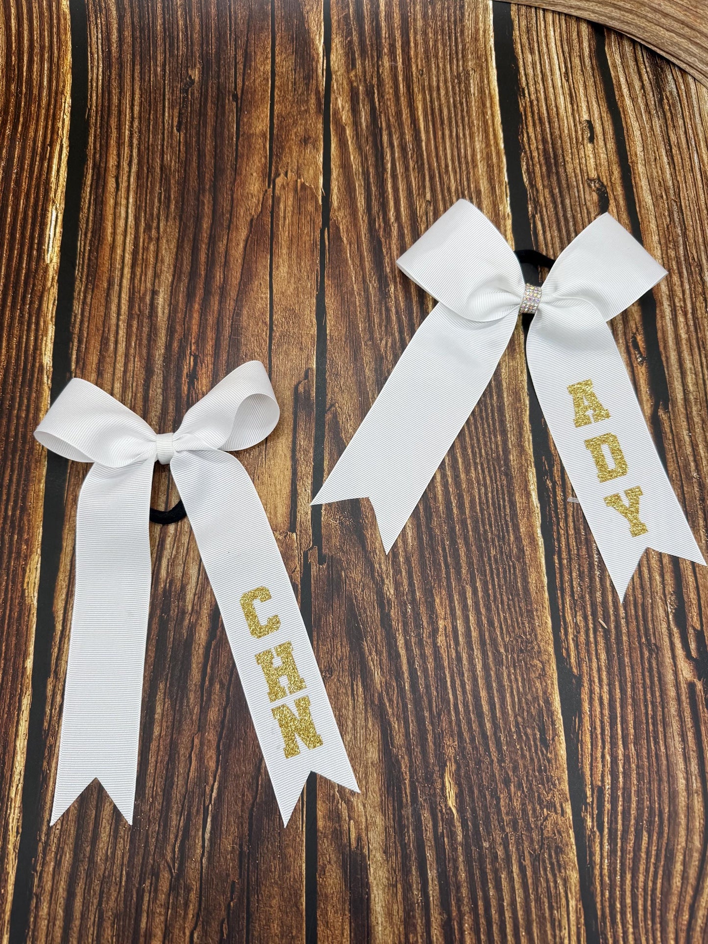 School Collegiate Cheer Bow with Long Tails 2.25 inch Ribbon | Custom Logo & Colors