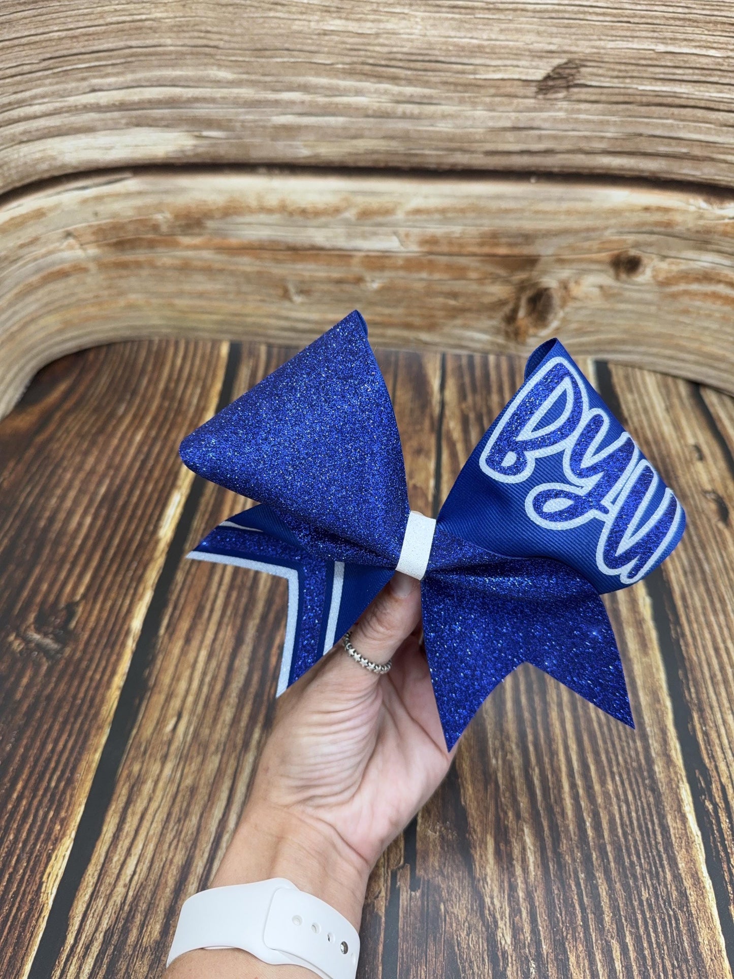 School Cheer Bow with Glitter - Competition Bows - Cheerleader Bows - All-Star Cheer