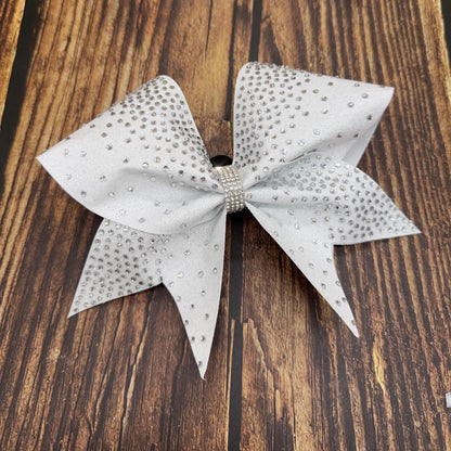 Side Scatter Glitter Cheer Bow: Rhinestone All-Star Competition Bow