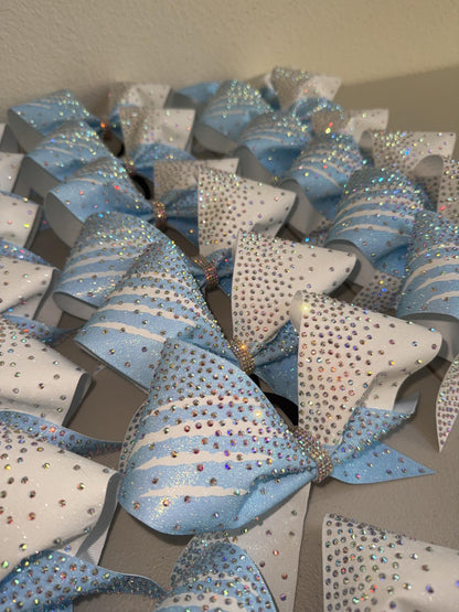 Claw Marks Side Scatter Glitter Cheer Bow: Rhinestone All-Star Competition Bow