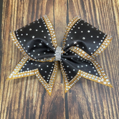 Full Satin Rhinestone and Glitter Competition Hair Bow