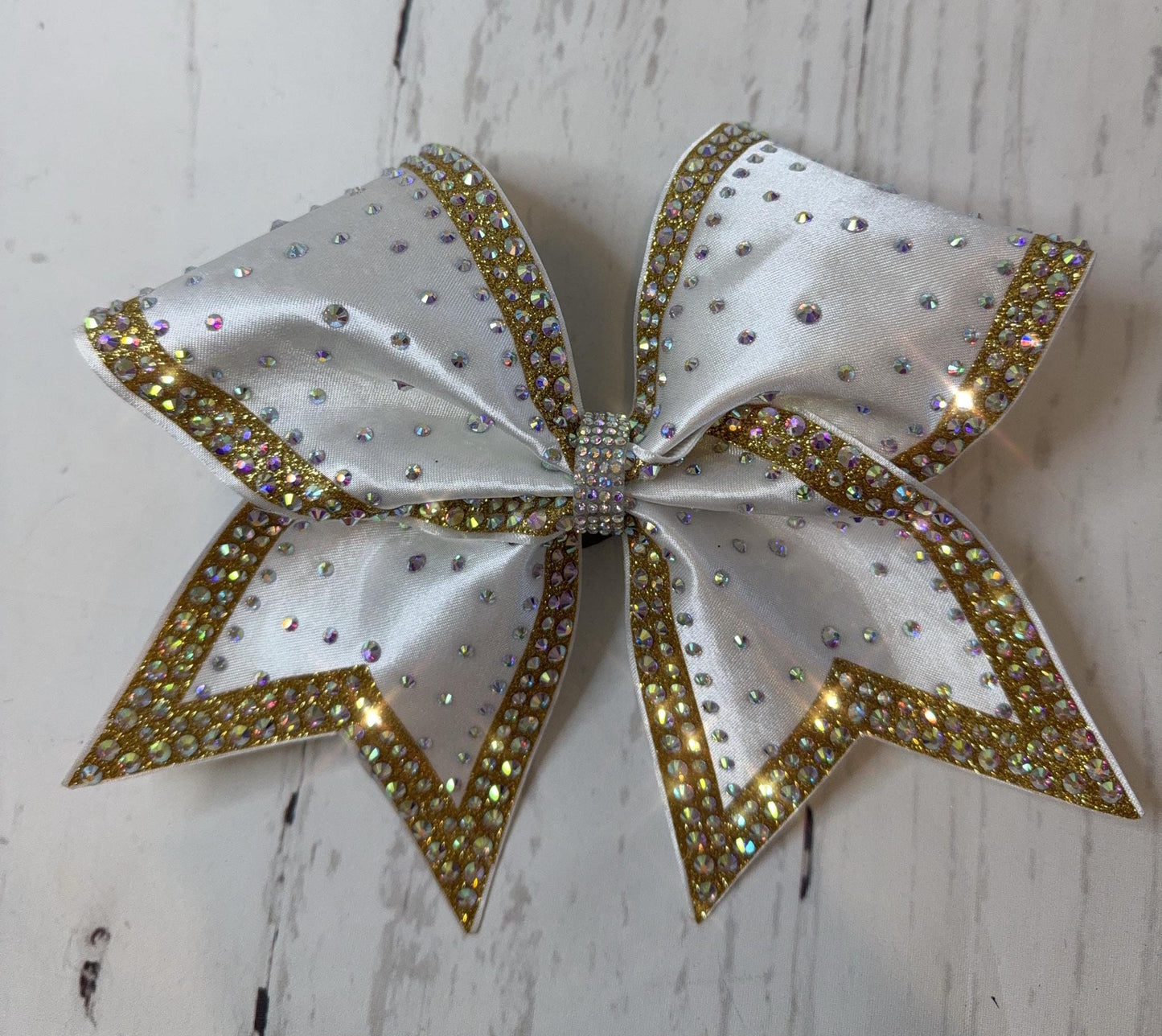 Full Satin Rhinestone and Glitter Competition Hair Bow