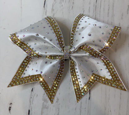 Full Satin Rhinestone and Glitter Competition Hair Bow
