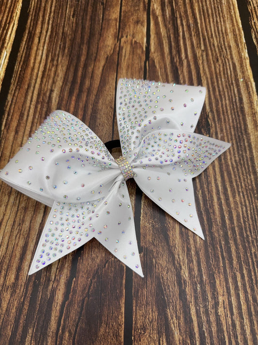 Side Scatter Satin Cheer Bow: Rhinestone All-Star Competition Bow