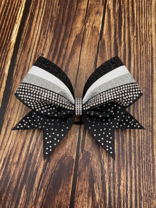 Sticks and Stones Glitter Rhinestone Cheer Bow: Competition All-Star 3 Color Bow