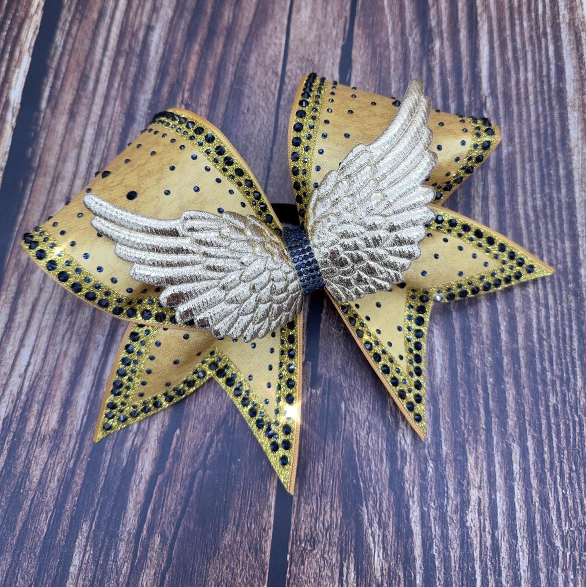 The Roman Gladiator Rhinestone Cheer Bow: Satin Competition Hair Bow
