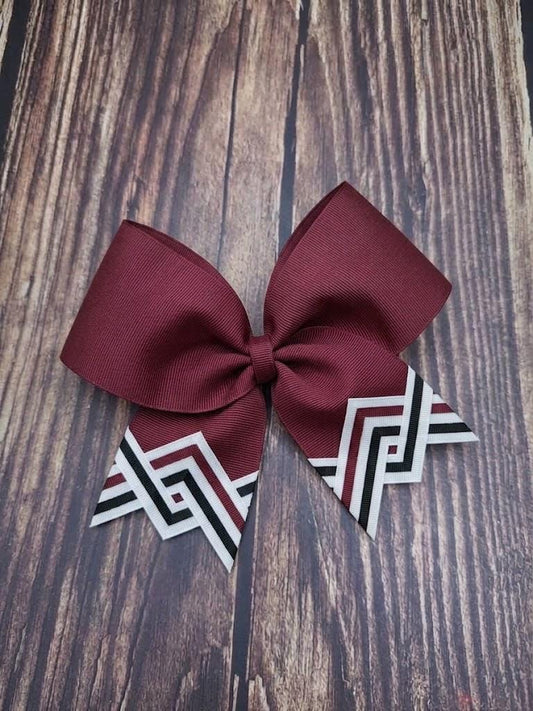 Double Chevron Cheer Bow | Custom School Cheerleader Bow