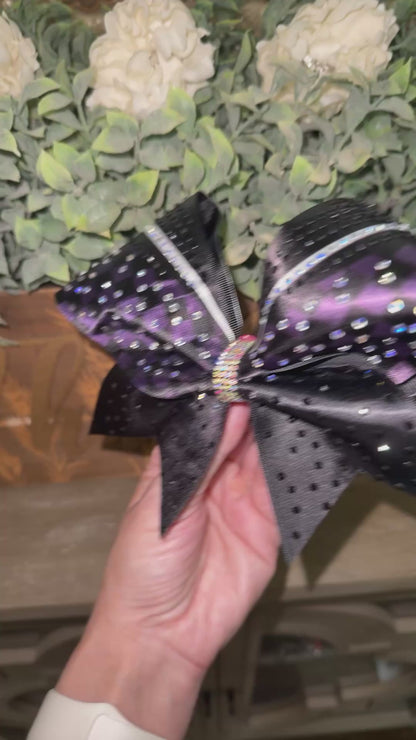 The Sabine Cheer Bow – Satin Competition Hair Bow with Rhinestones